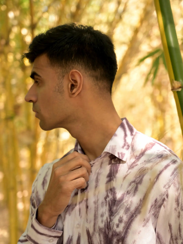 Striped Tie Dye Pashmina Rayon Regular Fit Unisex Shirt