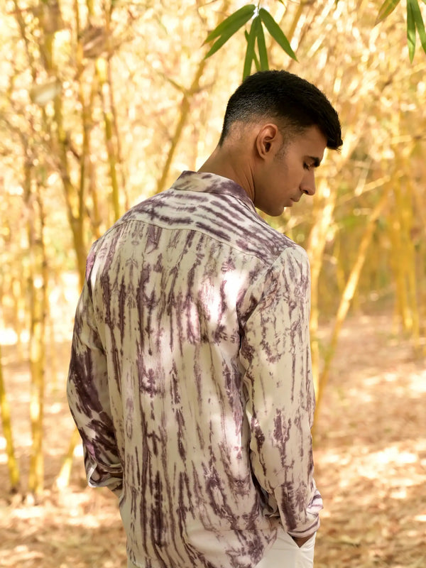 Striped Tie Dye Pashmina Rayon Regular Fit Unisex Shirt