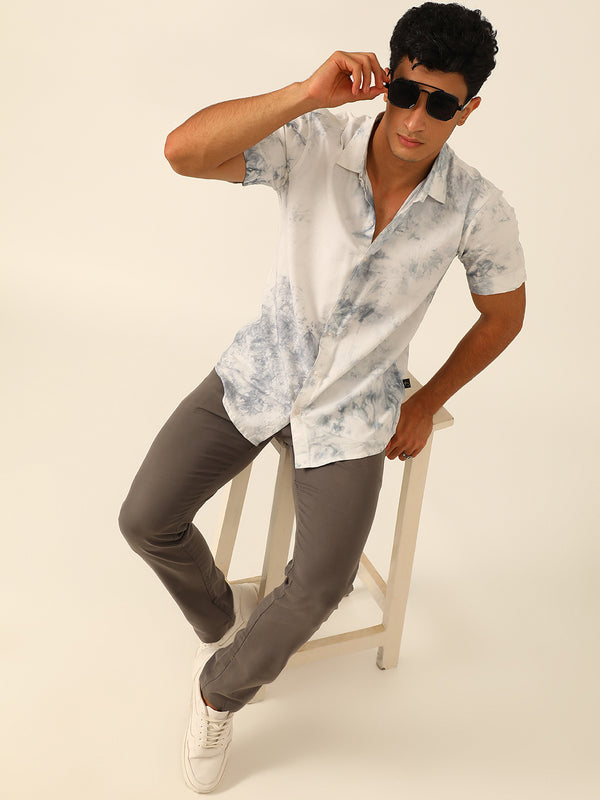 Pastel Tie Dye Slim Fit Unisex Rayon Shirt