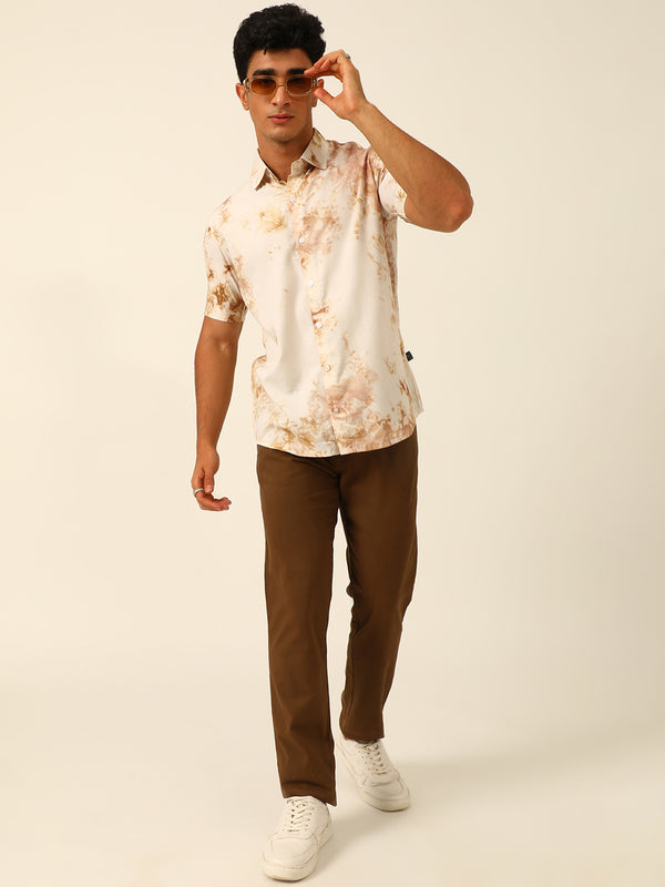 Pastel Tie Dye Slim Fit Unisex Rayon Shirt