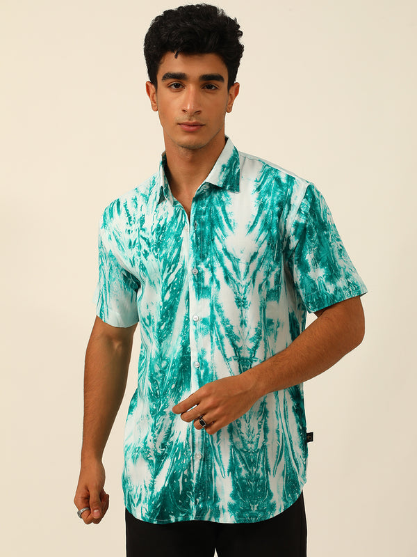 Pastel Tie Dye Slim Fit Unisex Rayon Shirt