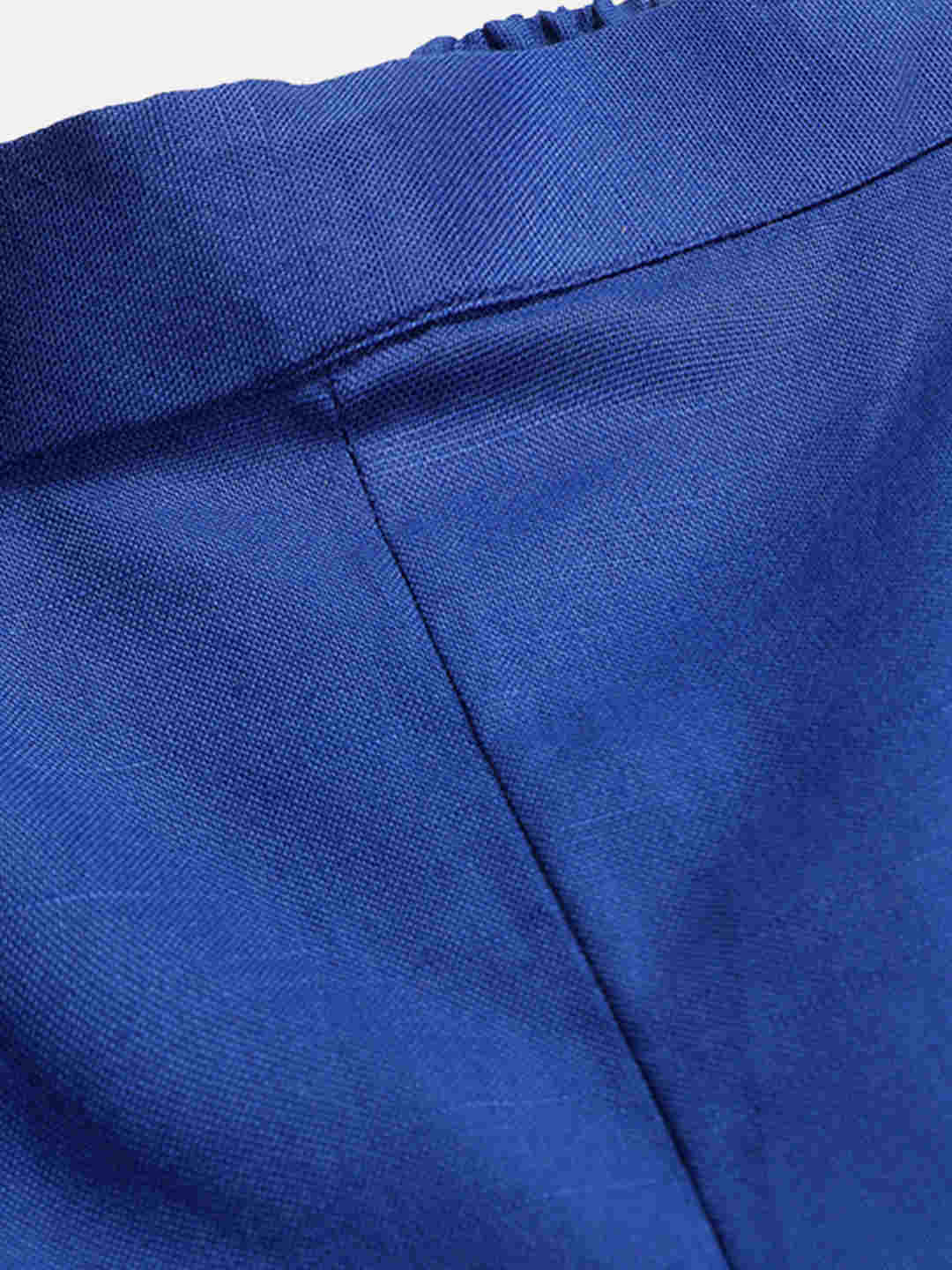Premium Blue Cotton Linen Crop Shirt & Trouser Slim Fit Co-ord Set