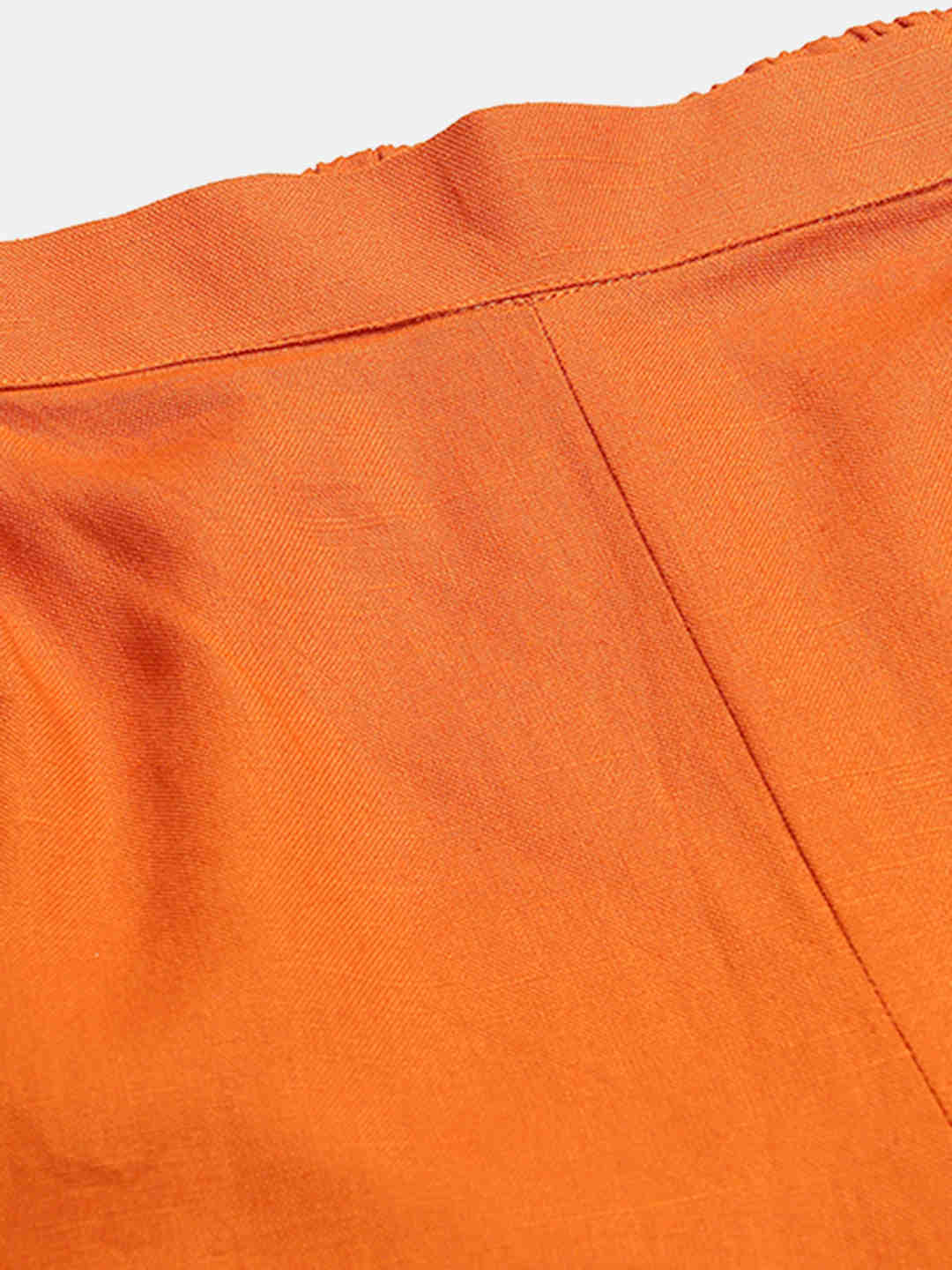 Premium Rust Cotton Linen Crop Shirt & Trouser Slim Fit Co-ord Set