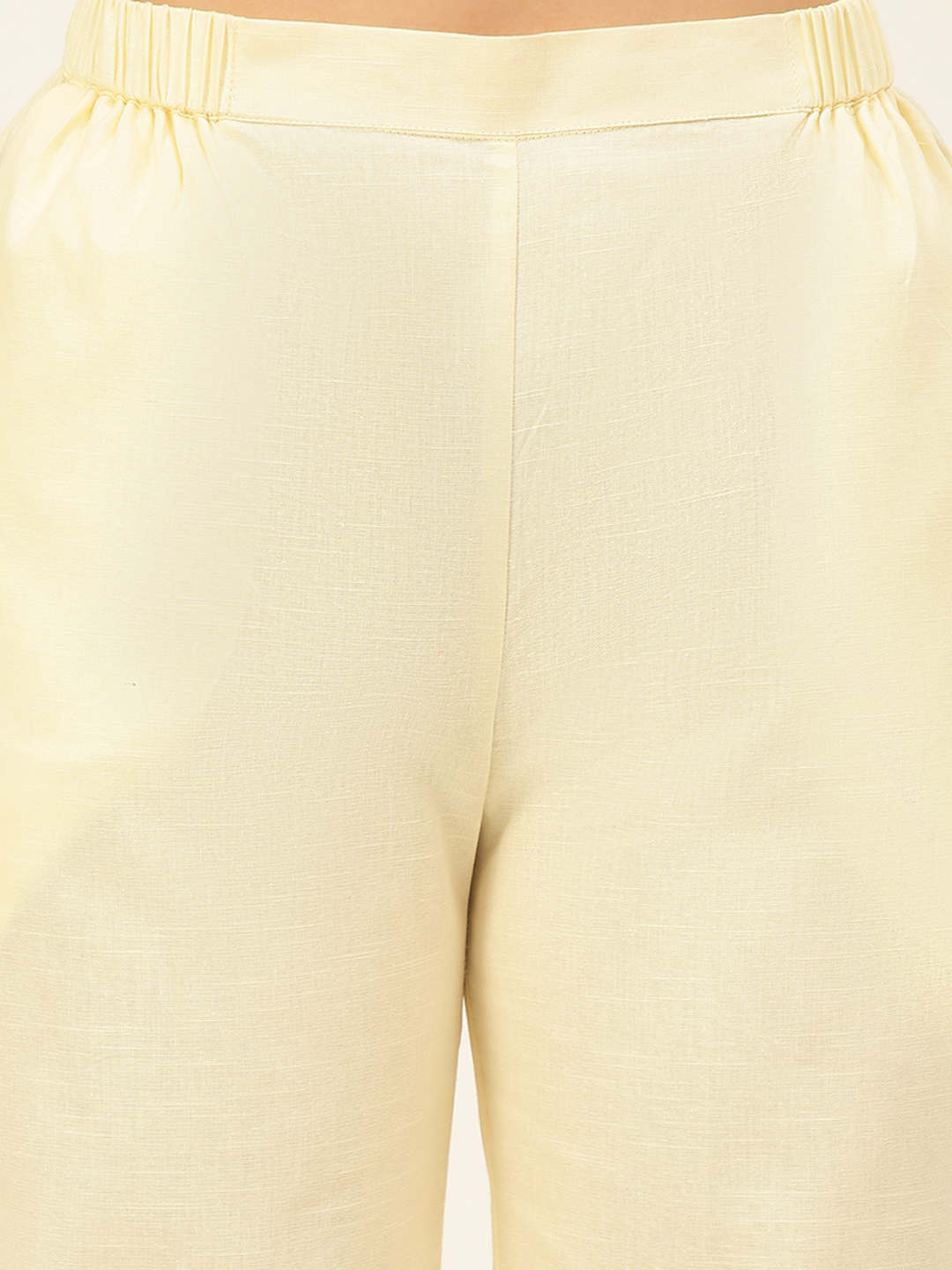 Premium Cream Cotton Linen Crop Shirt & Trouser Slim Fit Co-ord Set
