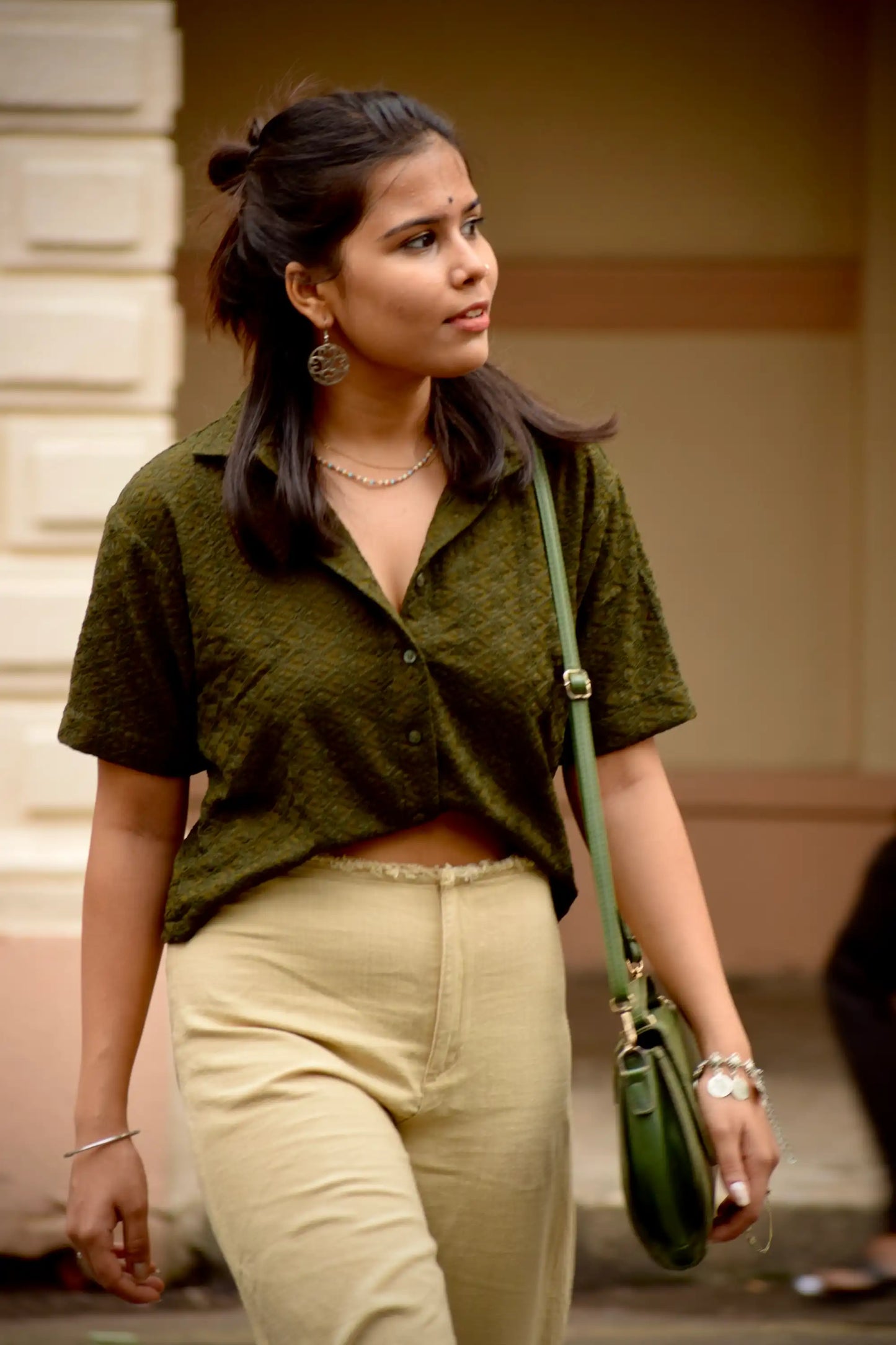 Chikankari Embroidered Women Crop Shirt