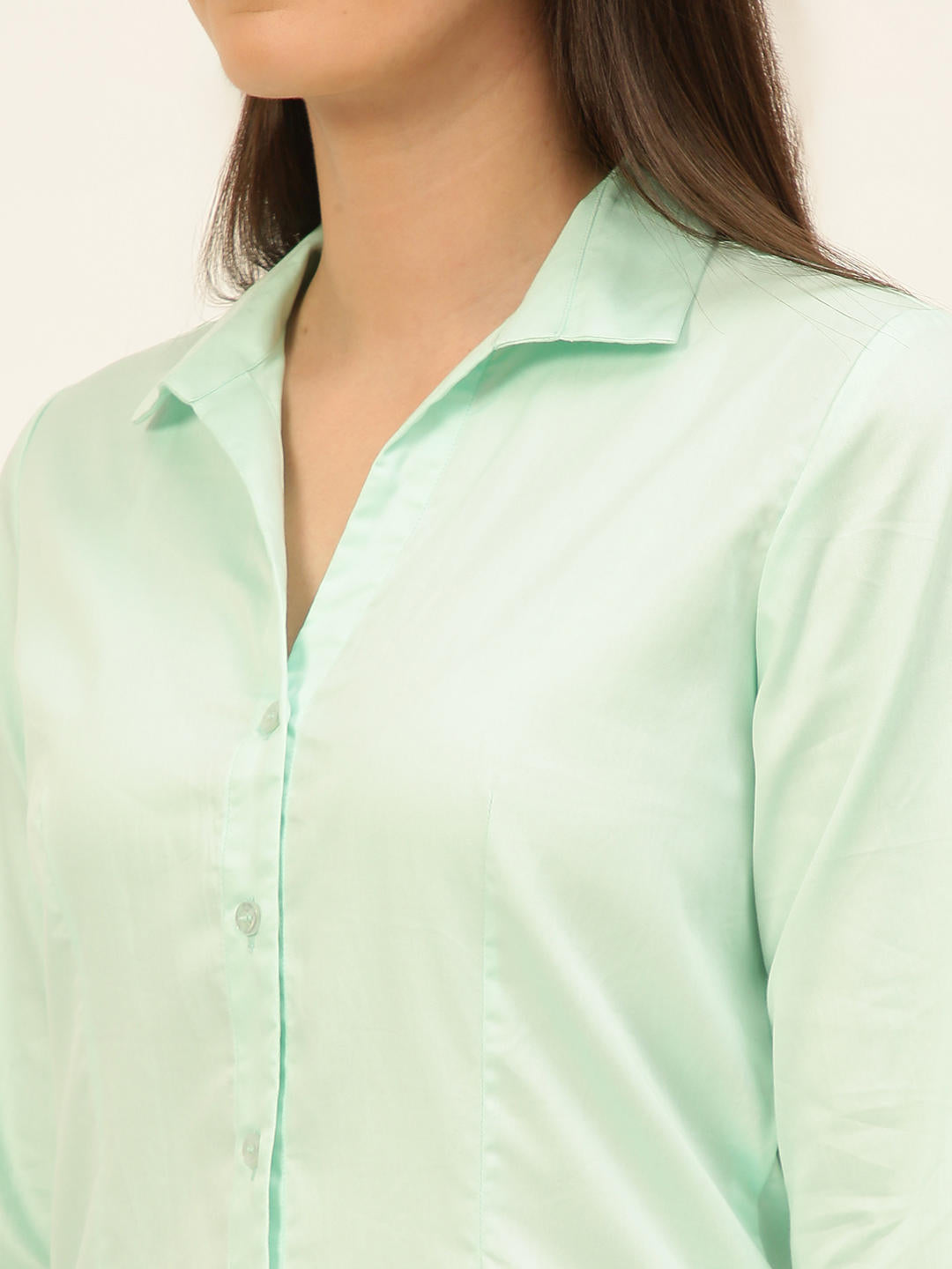Finest Mint Green Egyptian Giza Cotton Women Formal Shirt