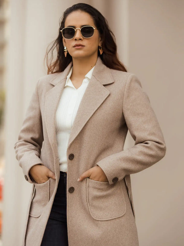 Women Long Coat with Belt