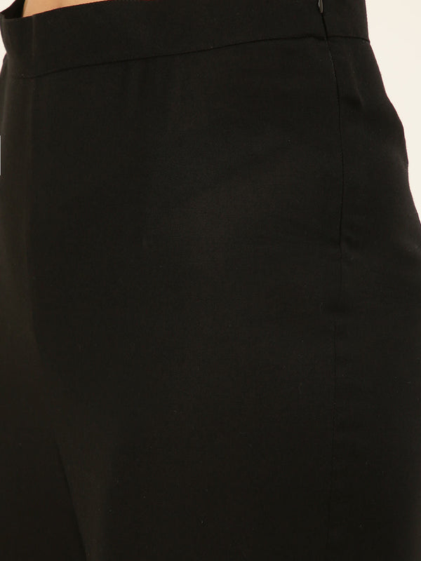 V-Neck Peplum Style Top & Trouser Rayon Co-ord Set