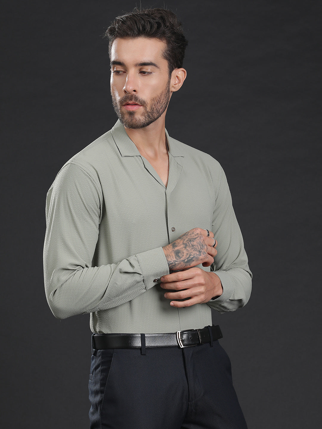 Self-Designed Lightweight Seersucker Party Wear Shirt