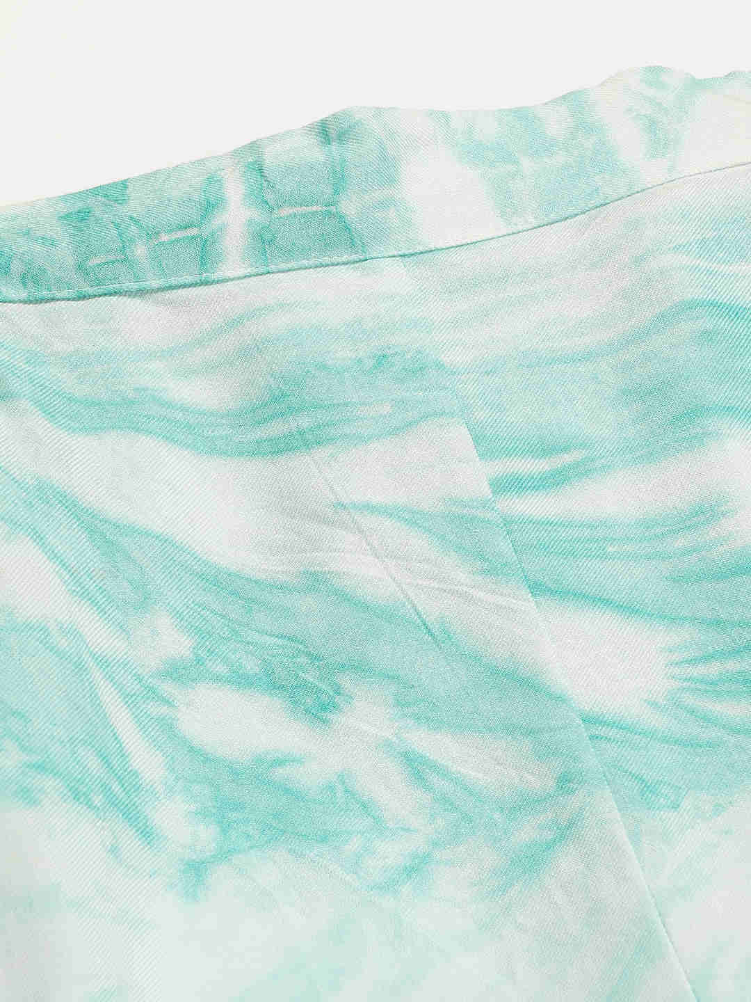 Sustainable Crop Top & Trouser Pashmina Rayon Designer Tie Dye Co-ord Set
