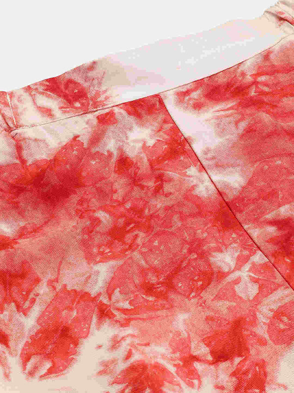 Sustainable Crop Top & Trouser Pashmina Rayon Designer Tie Dye Co-ord Set
