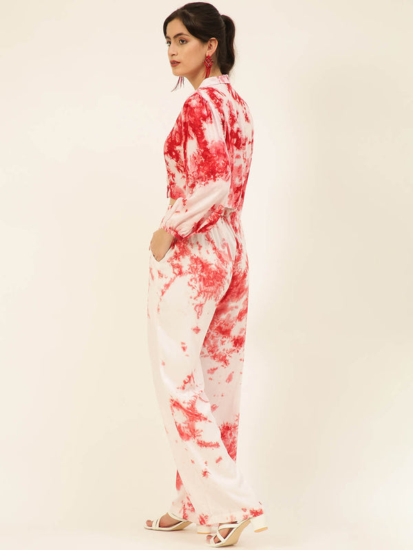 Sustainable Crop Top & Trouser Pashmina Rayon Designer Tie Dye Co-ord Set