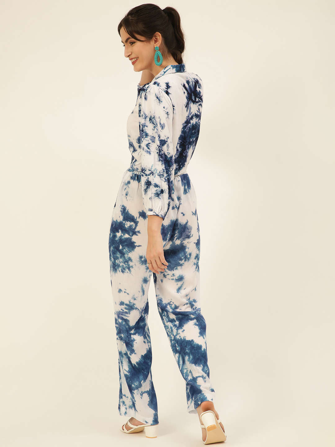 Sustainable Crop Top & Trouser Pashmina Rayon Designer Tie Dye Co-ord Set