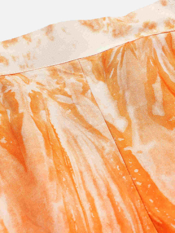 Sustainable Crop Top & Trouser Pashmina Rayon Designer Tie Dye Co-ord Set