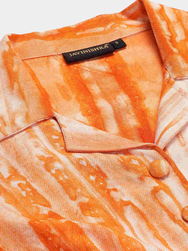 Sustainable Crop Top & Trouser Pashmina Rayon Designer Tie Dye Co-ord Set