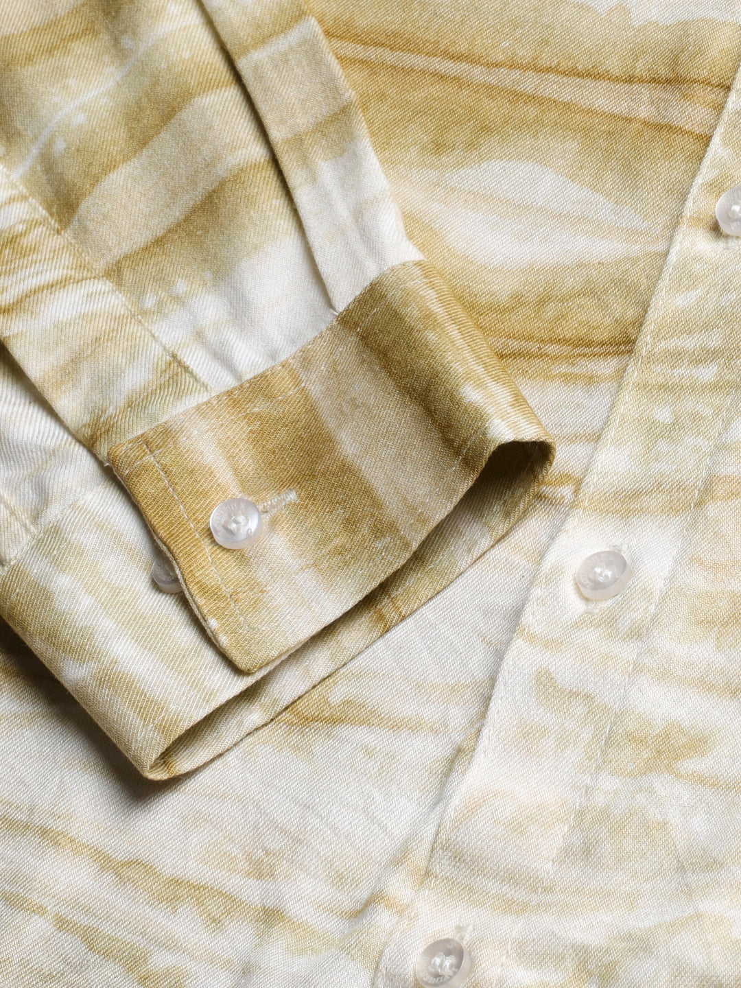 Horizontal Striped Tie Dye Slim Fit Unisex Rayon Shirt