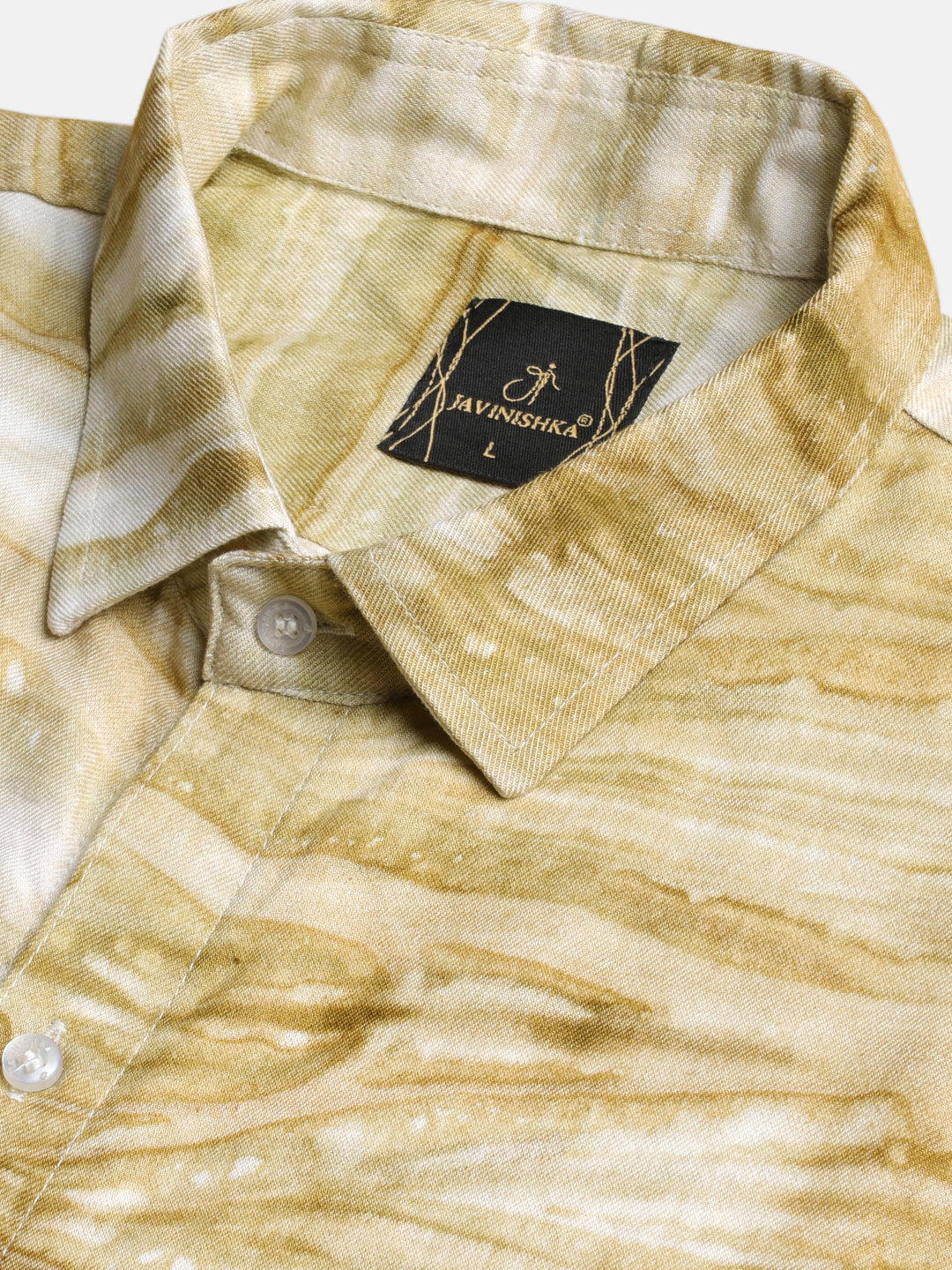 Horizontal Striped Tie Dye Slim Fit Unisex Rayon Shirt