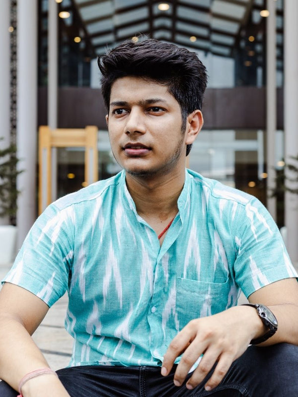 Sea Green Handwoven Ikat Shirt
