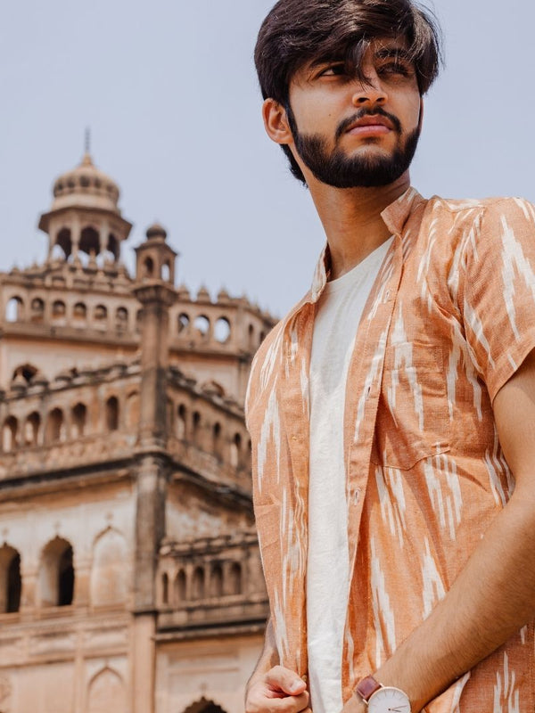 Rust Handwoven Ikat Shirt