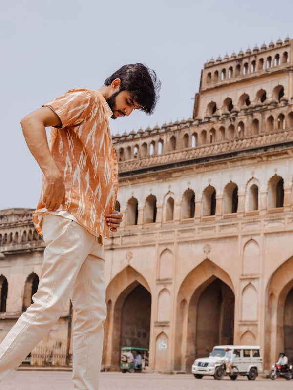 Rust Handwoven Ikat Shirt