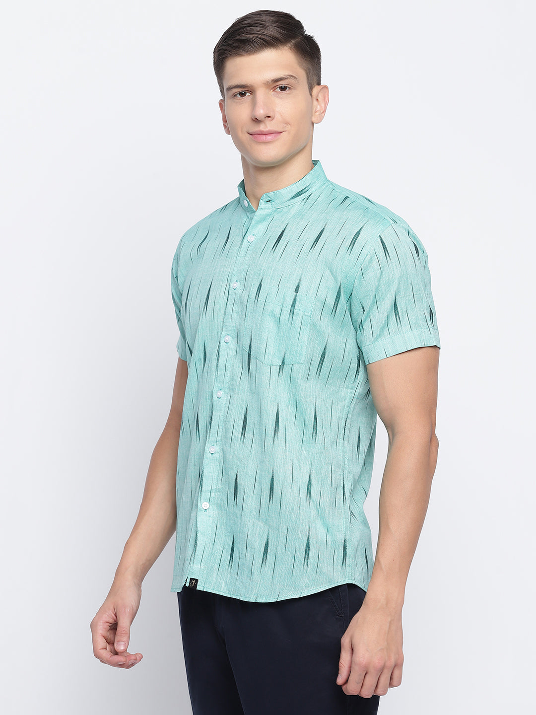 Teal Handwoven Ikat Shirt