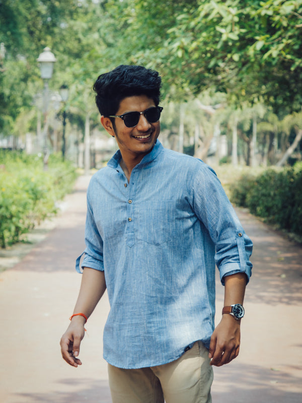 Cotton Linen Textured Short Kurta