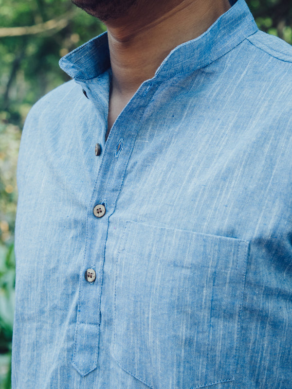Cotton Linen Textured Short Kurta