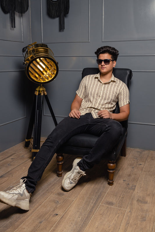 Geometrical Stripes Premium Rayon Slim Fit Unisex Shirt