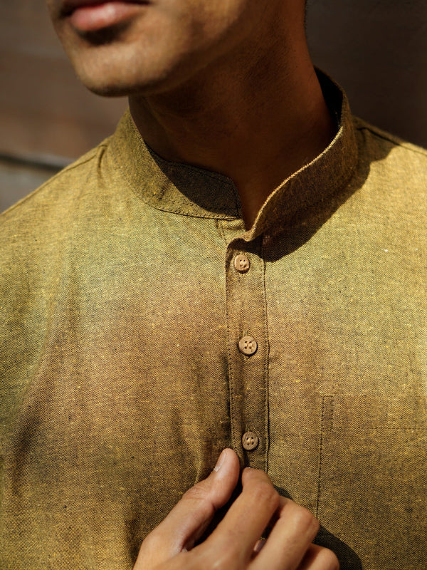 Cotton Linen Textured Short Kurta