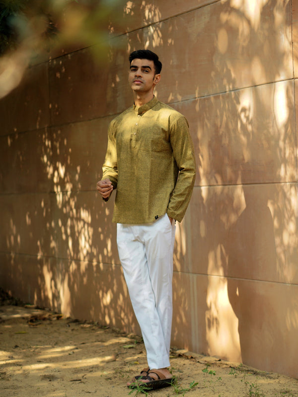 Cotton Linen Textured Short Kurta