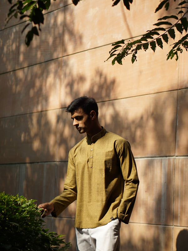 Cotton Linen Textured Short Kurta