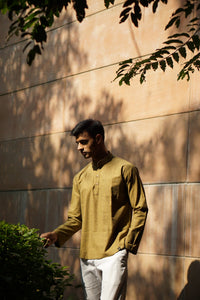 Cotton Linen Textured Short Kurta