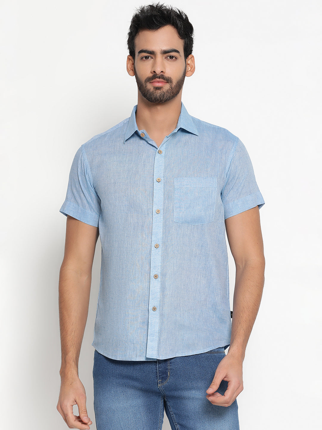 Pure Charkha Fabric Spun Men Regular Fit Shirt