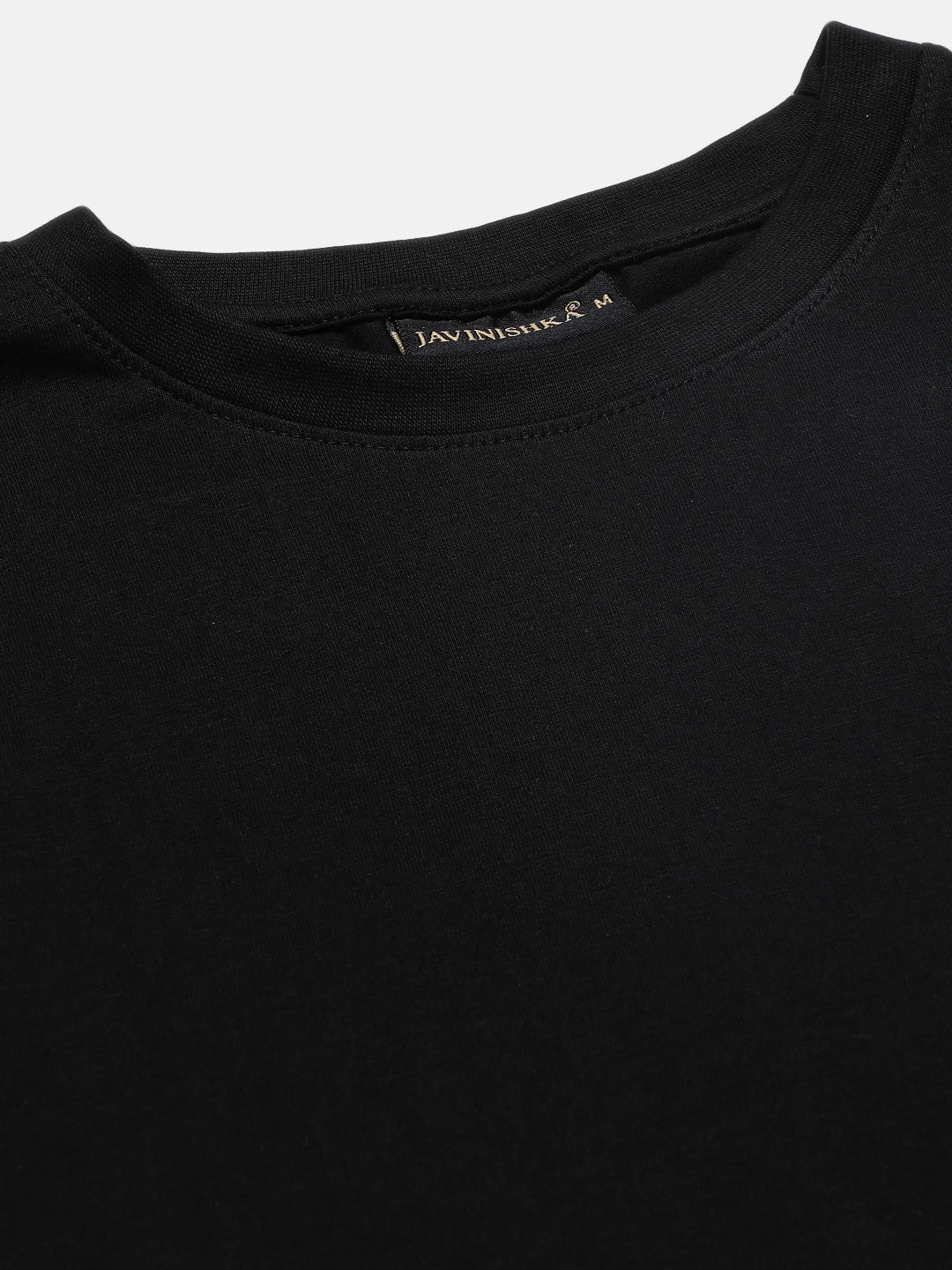 Premium Black Solid Round Neck Unisex Comfort Fit T-Shirt