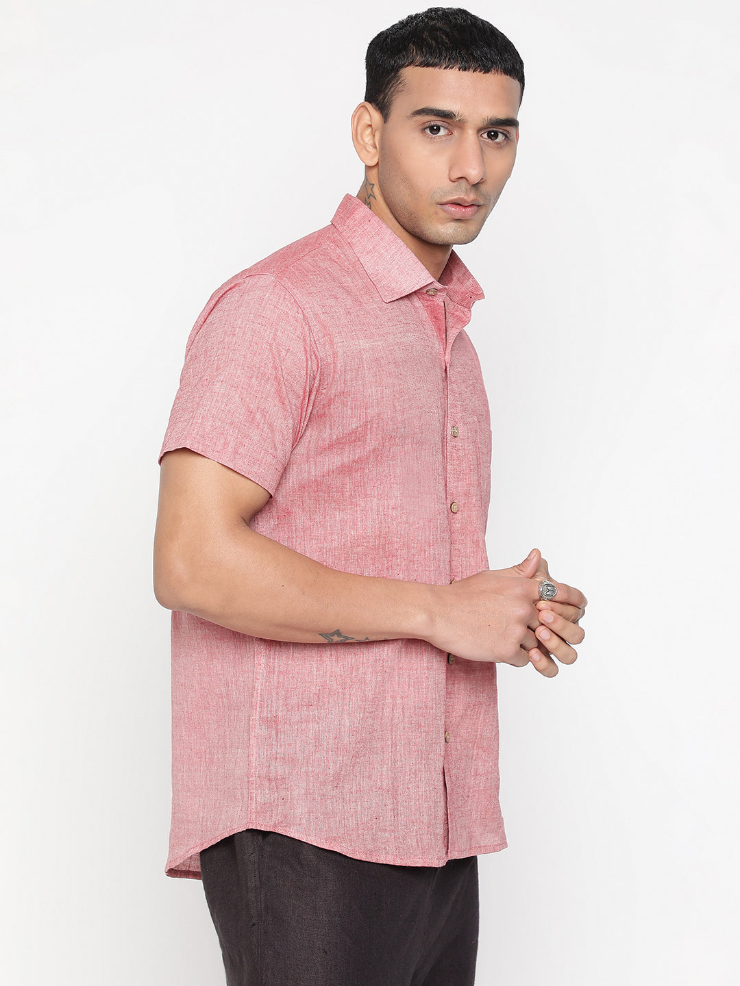 Pure Charkha Fabric Spun Men Regular Fit Shirt