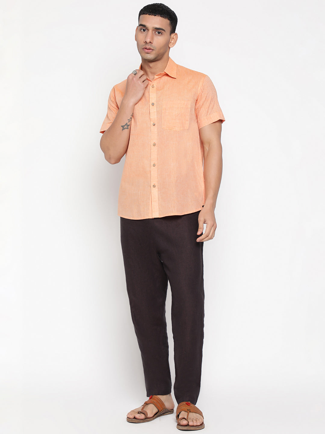 Pure Charkha Fabric Spun Men Regular Fit Shirt