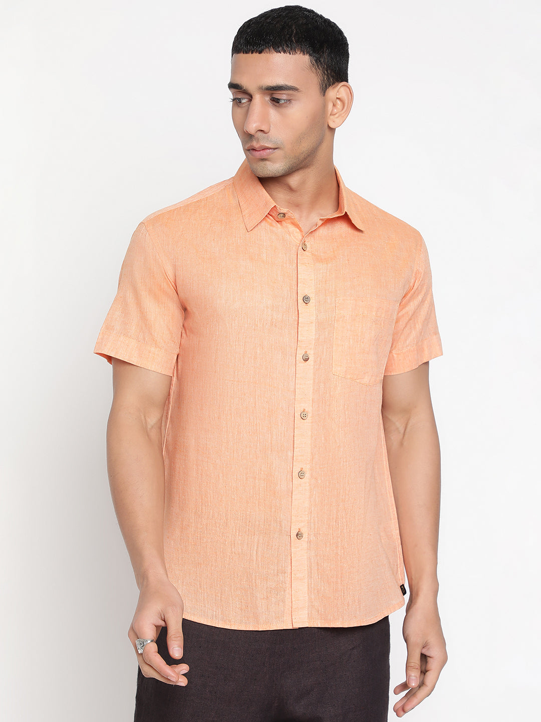 Pure Charkha Fabric Spun Men Regular Fit Shirt