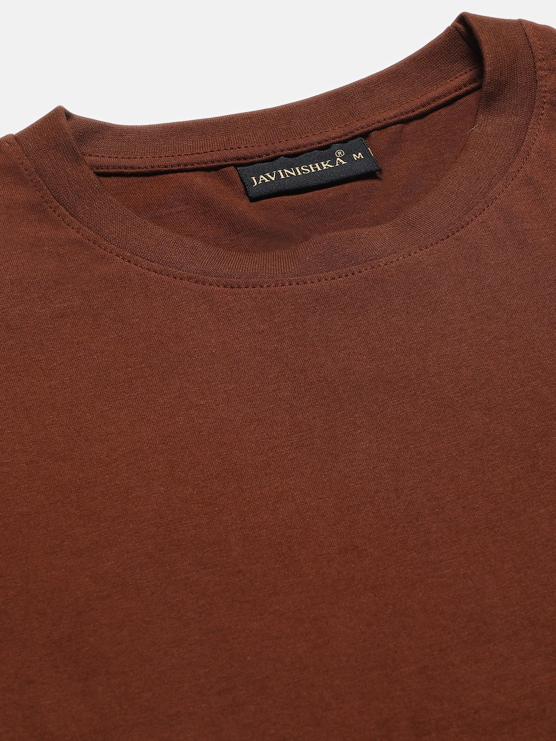 Premium Coffee Brown Solid Round Neck Unisex Comfort Fit T-Shirt