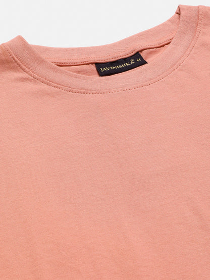 Premium Pink Solid Round Neck Unisex Comfort Fit T-Shirt