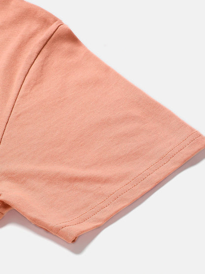 Premium Pink Solid Round Neck Unisex Comfort Fit T-Shirt