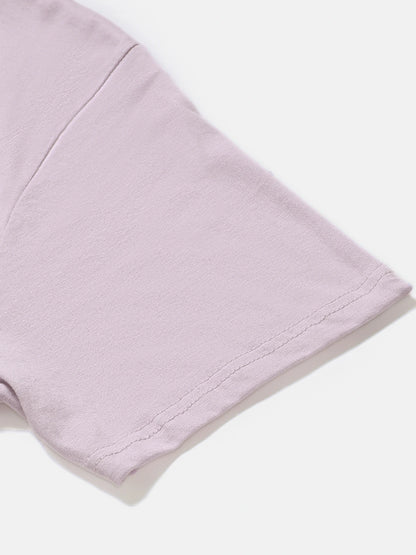 Premium Lavender Solid Round Neck Unisex Comfort Fit T-Shirt