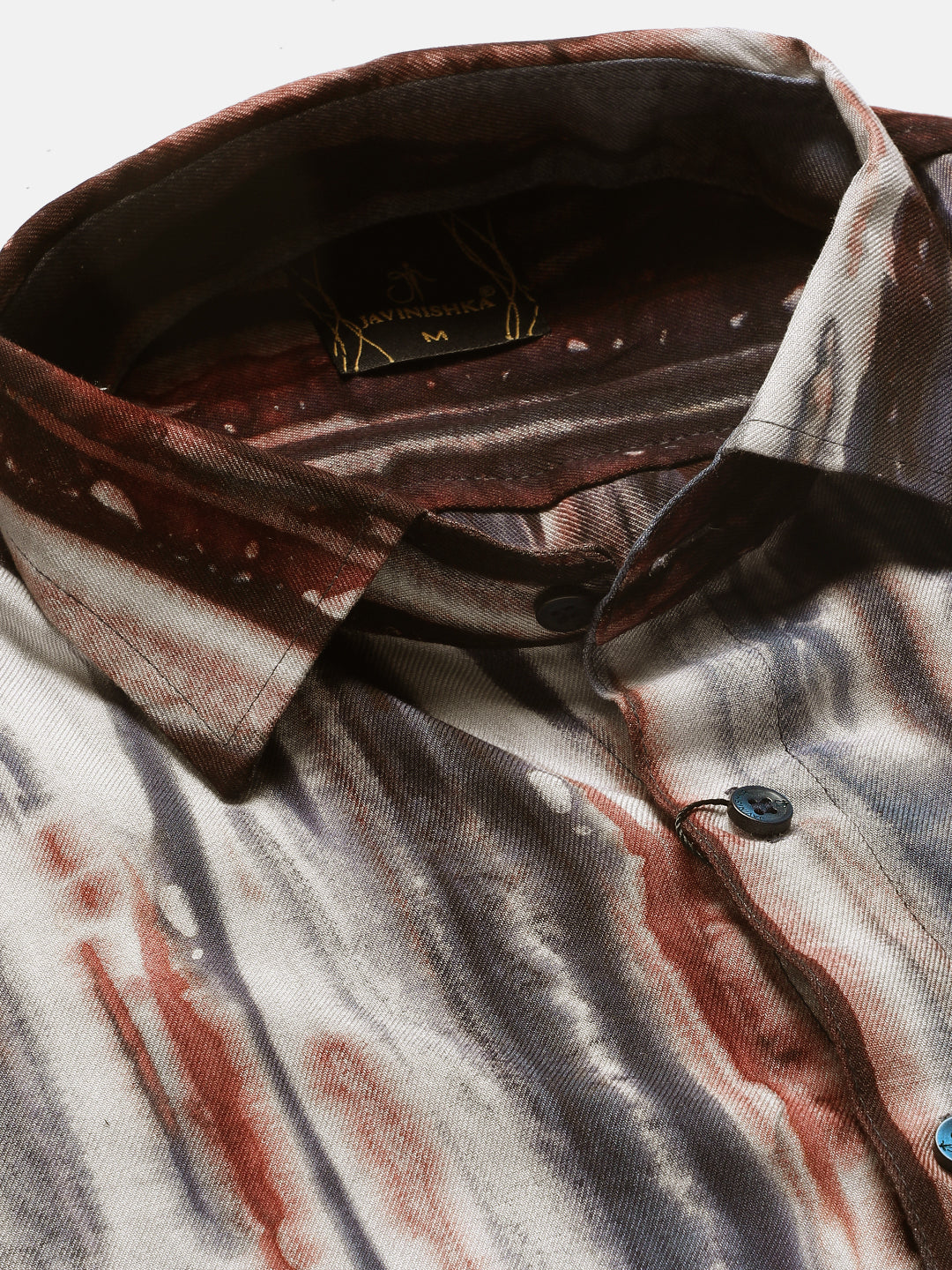 Brown and Grey Slim Fit Sustainable Tie Dye Shirt