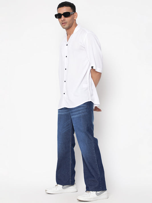 Oversized Cuban Collar Unisex Rayon Shirt