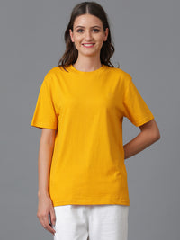 Solid Round Neck Women Comfort Fit T-Shirt