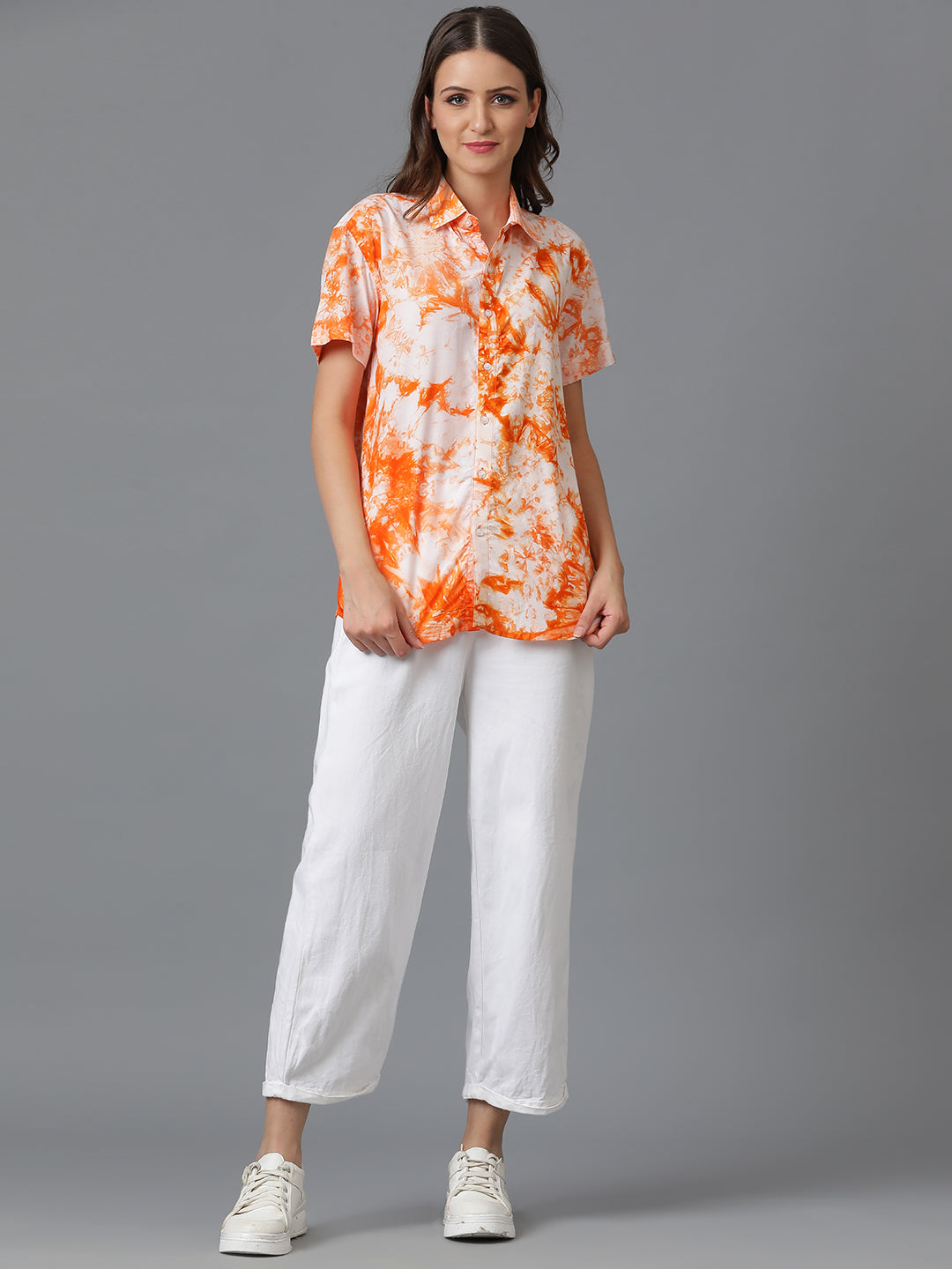 Sustainable Modal Hand Tie Dye Slim Fit Women Shirt