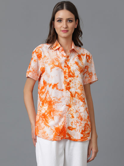 Sustainable Modal Hand Tie Dye Slim Fit Women Shirt