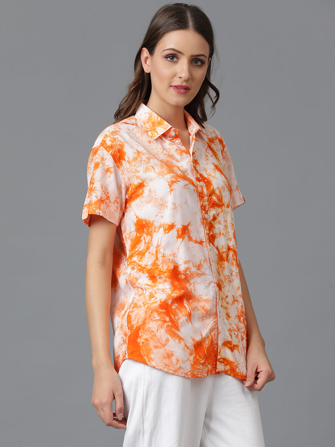 Sustainable Modal Hand Tie Dye Slim Fit Women Shirt