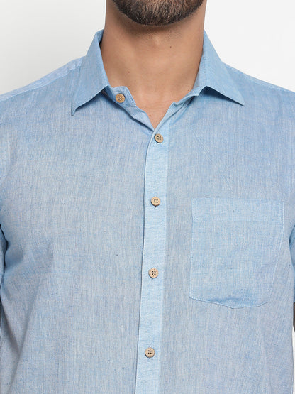 Pure Charkha Fabric Spun Men Regular Fit Shirt
