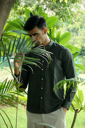 Cotton Linen Regular Fit Solid Shirt