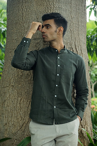 Cotton Linen Regular Fit Solid Shirt